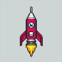 Pixel art illustration Rocket. Pixelated Rocket. Rocket space icon pixelated for the pixel art game and icon for website and video game. old school retro. vector
