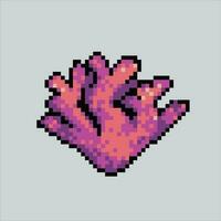 Pixel art illustration coral. Pixelated coral. Sea algae coral icon pixelated for the pixel art game and icon for website and video game. old school retro. vector