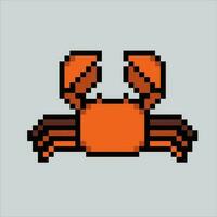 Pixel art illustration Crab. Pixelated crab. Sea crab mammal coral icon pixelated for the pixel art game and icon for website and video game. old school retro. vector