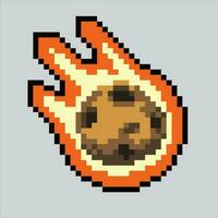 Pixel art illustration Meteor. Pixelated Meteor. Meteor space icon pixelated for the pixel art game and icon for website and video game. old school retro. vector