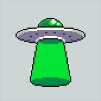 Pixel art illustration UFO. Pixelated UFO. UFO alien space icon pixelated for the pixel art game and icon for website and video game. old school retro. vector