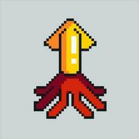 Pixel art illustration Squid. Pixelated Squid. Sea squid icon pixelated for the pixel art game and icon for website and video game. old school retro. vector