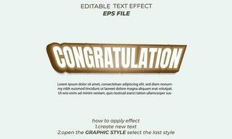 congratulation text effect, typography, 3d text vector