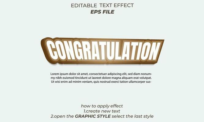 congratulation text effect, typography, 3d text