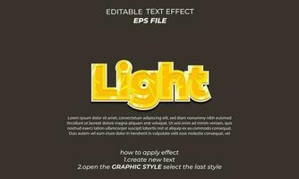 light text effect typography, 3d text vector