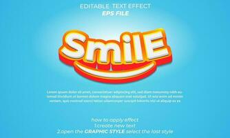 smile text effect, typography, 3d text vector