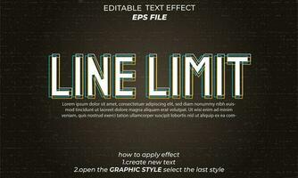 line limit text effect, font editable, typography, 3d text vector