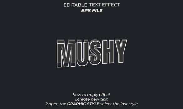 mushy text effect, typography, 3d text vector