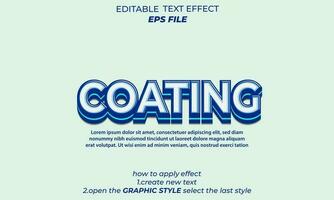 coating text effect, font editable, typography, 3d text vector