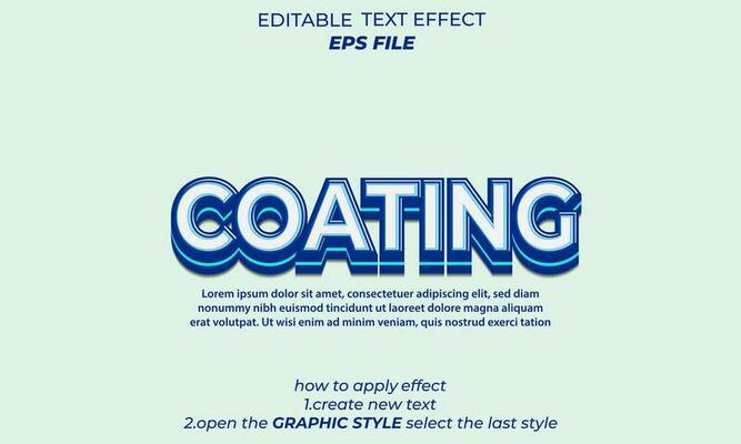 coating text effect, font editable, typography, 3d text