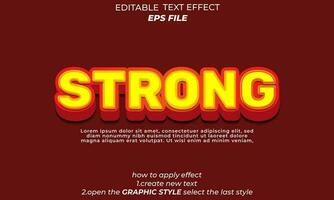 strong text effect, typography, 3d text vector