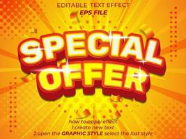 special offer text effect, font editable, typography, 3d text. vector template