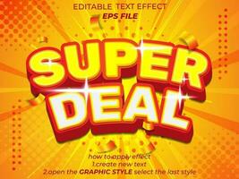 super deal text effect, font editable, typography, 3d text. vector template