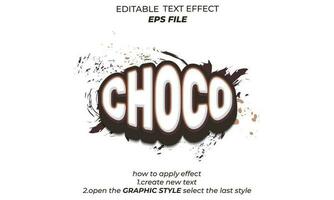 choco text effect, typography, 3d text vector