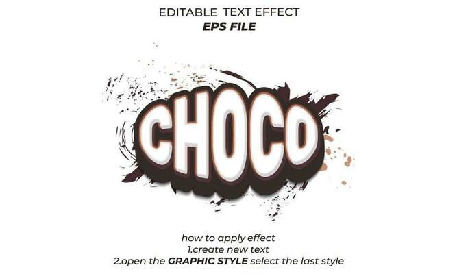 choco text effect, typography, 3d text