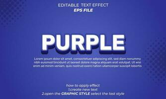 purple text effect, font editable, typography, 3d text. vector template