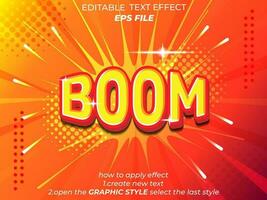 boom text effect, font editable, typography, 3d text. vector template