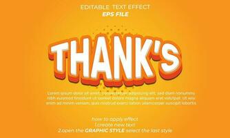 thank text font editable, typography, 3d text. vector template