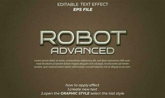 robot texto efecto, tipografía, 3d texto vector