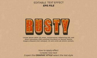 rusty text effect, typography, 3d text vector