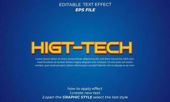 higt tech text effect, typography, 3d text vector