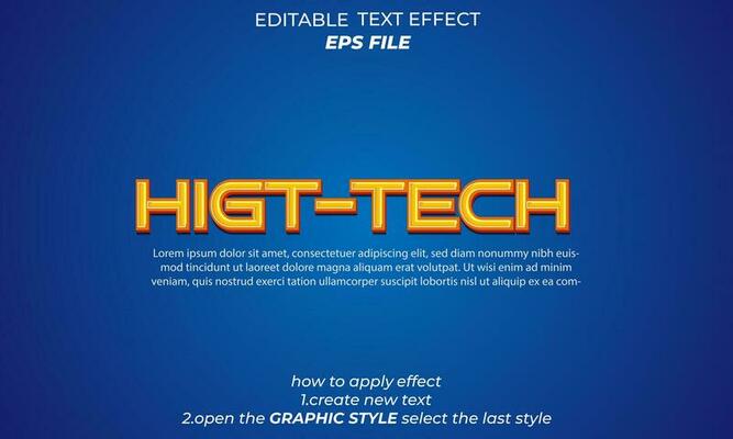 higt tech text effect, typography, 3d text
