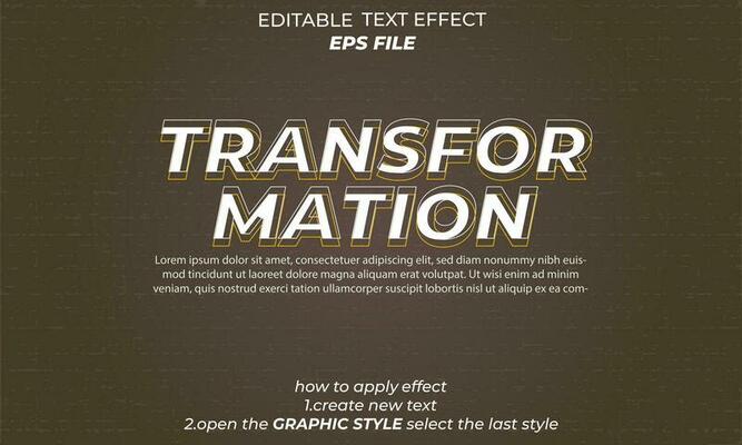tranformation text effect, typography, 3d text