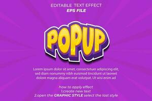 popup text effect, typography, 3d text vector