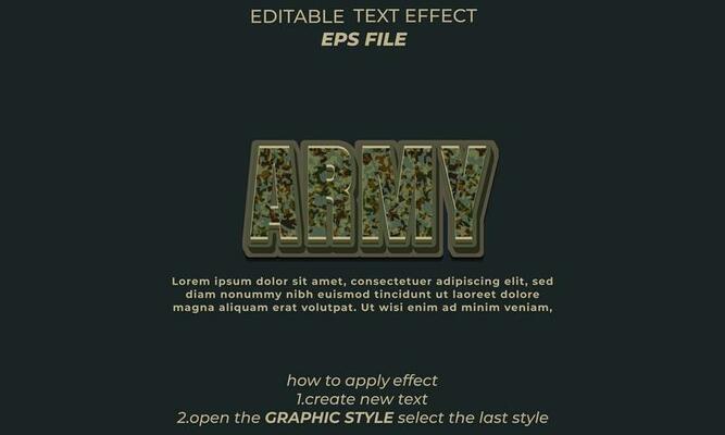army text effect, typography, 3d text