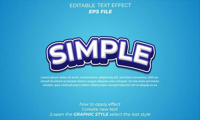 simple text effect, typography, 3d text