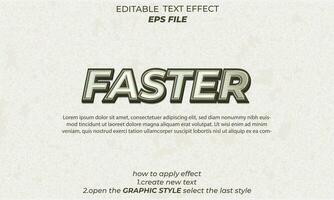 faster text effect, typography, 3d text vector