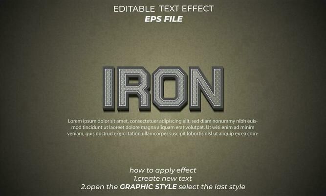iron text effect,typography, 3d text