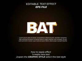 bat text effect typography, 3d text. vector template