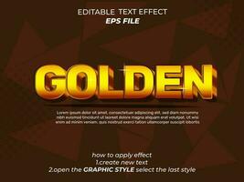 golden text effect typography, 3d text. vector template