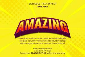 amazing text effect, typography, 3d text. vector template