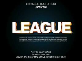 league text effect, typography, 3d text. vector template