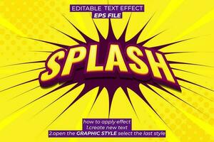 splash text effect, typography, 3d text. vector template