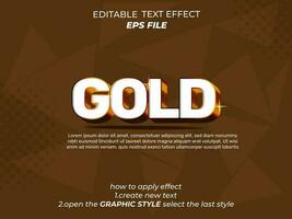 gold text effect typography, 3d text. vector template