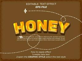 honey text effect, typography, 3d text. vector template