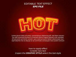 hot text effect, typography, 3d text. vector template