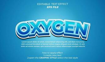 oxygen text effect,  typography, 3d text. vector template