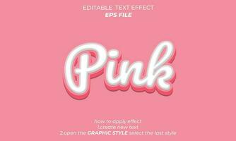 pink text effect, typography, 3d text. vector template