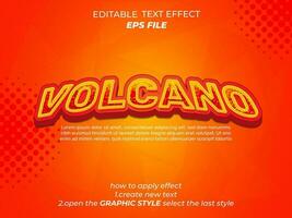 volcano text effect, typography, 3d text. vector template