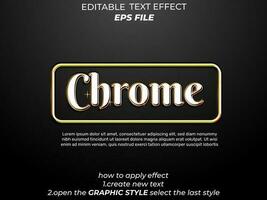 chrome text effect typography, 3d text. vector template