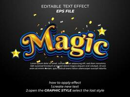 magia texto efecto, tipografía, 3d texto. vector modelo