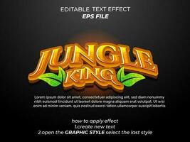 jungle king text effect typography, 3d text. vector template