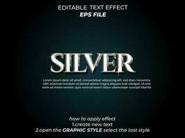 silver text effect, typography, 3d text. vector template