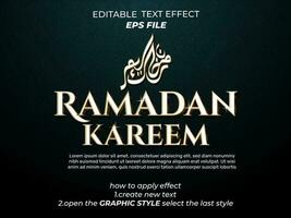 Ramadán texto efecto tipografía, 3d texto. vector modelo