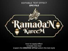 Ramadán texto efecto tipografía, 3d texto. vector modelo