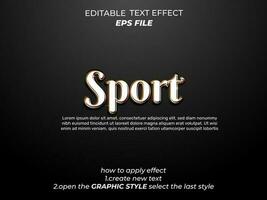 sport text effect, typography, 3d text. vector template